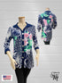 3/4 Sleeve Patch work with Collar Loose Tunic Top - T633